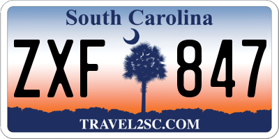 SC license plate ZXF847