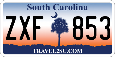 SC license plate ZXF853