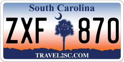 SC license plate ZXF870
