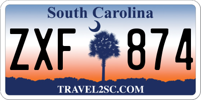 SC license plate ZXF874