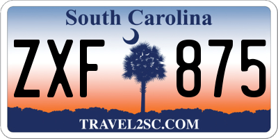 SC license plate ZXF875
