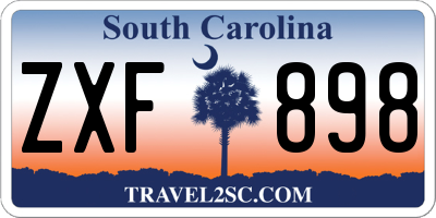 SC license plate ZXF898