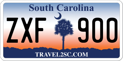 SC license plate ZXF900