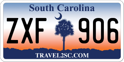 SC license plate ZXF906
