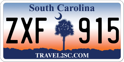 SC license plate ZXF915