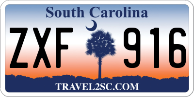 SC license plate ZXF916