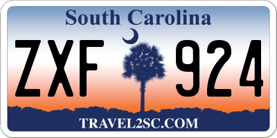 SC license plate ZXF924