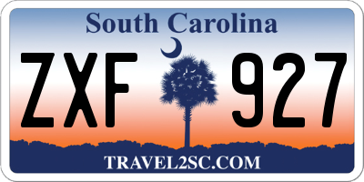 SC license plate ZXF927