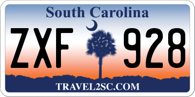 SC license plate ZXF928