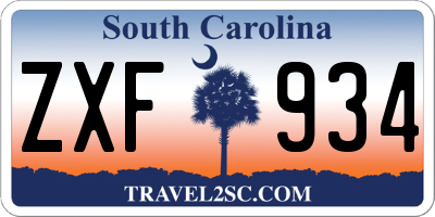 SC license plate ZXF934