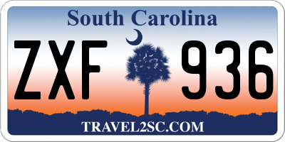 SC license plate ZXF936