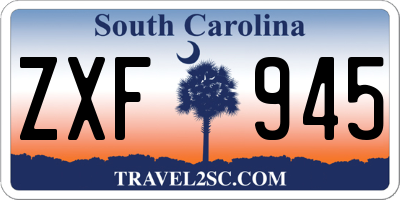 SC license plate ZXF945
