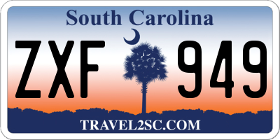 SC license plate ZXF949