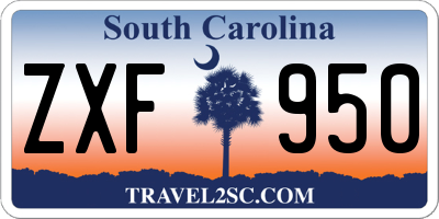 SC license plate ZXF950