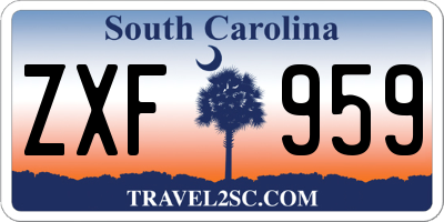 SC license plate ZXF959