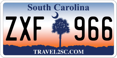 SC license plate ZXF966