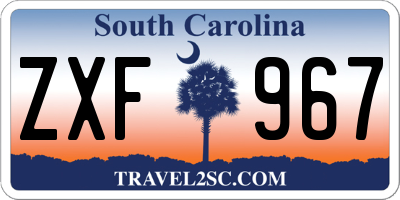 SC license plate ZXF967