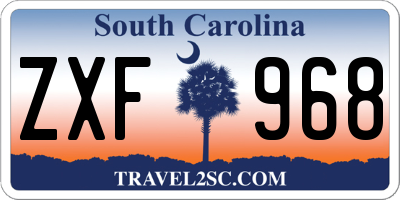 SC license plate ZXF968