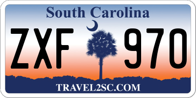SC license plate ZXF970
