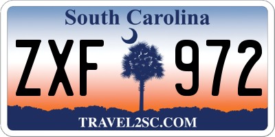 SC license plate ZXF972