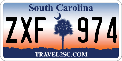 SC license plate ZXF974