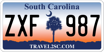 SC license plate ZXF987