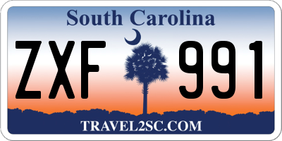 SC license plate ZXF991