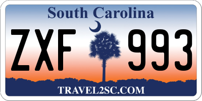 SC license plate ZXF993