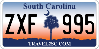 SC license plate ZXF995