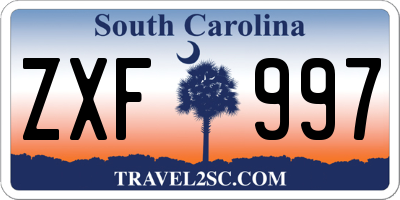 SC license plate ZXF997