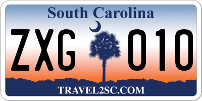 SC license plate ZXG010