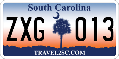 SC license plate ZXG013