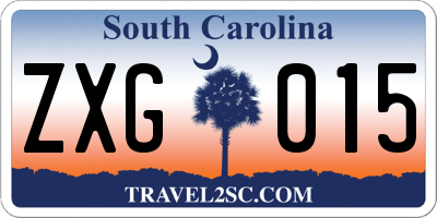 SC license plate ZXG015