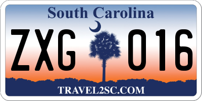 SC license plate ZXG016