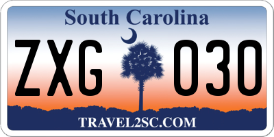 SC license plate ZXG030