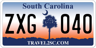 SC license plate ZXG040