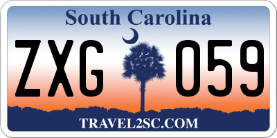 SC license plate ZXG059