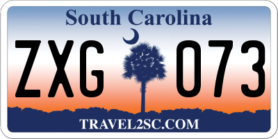 SC license plate ZXG073