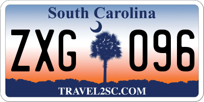 SC license plate ZXG096
