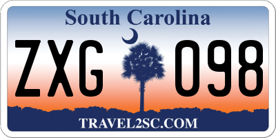 SC license plate ZXG098