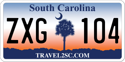 SC license plate ZXG104
