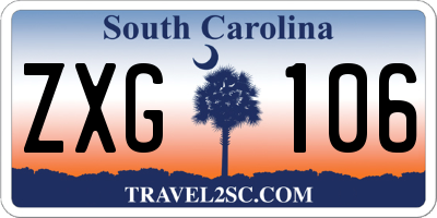 SC license plate ZXG106