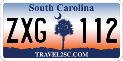 SC license plate ZXG112