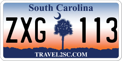 SC license plate ZXG113