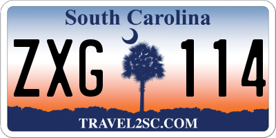 SC license plate ZXG114