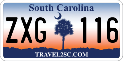 SC license plate ZXG116
