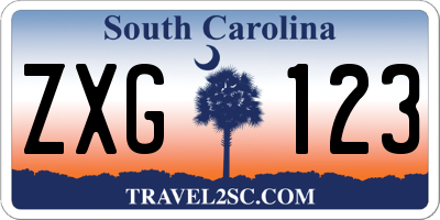 SC license plate ZXG123
