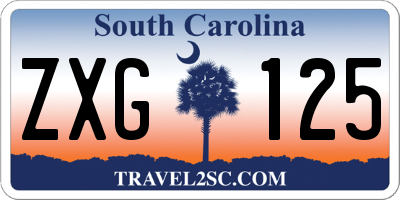 SC license plate ZXG125