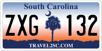 SC license plate ZXG132