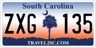 SC license plate ZXG135